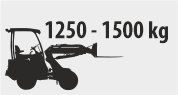 1250 - 1500 kg løftekraft